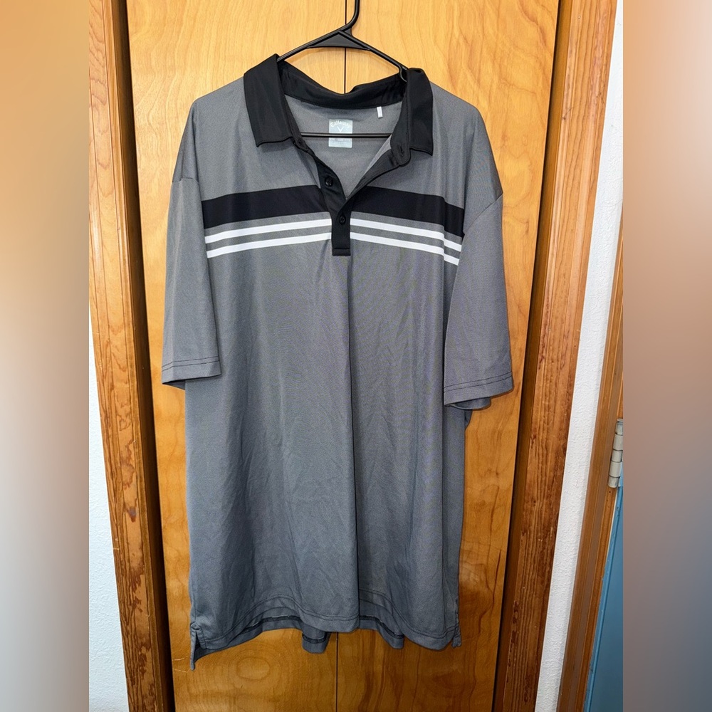 Callaway Gray and Black Polo Shirt Athletic Design